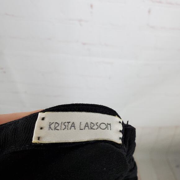 Krista Larson Long Black Skirt S/M/L Elastic Waist Pull On Layering Maxi - Picture 7 of 10